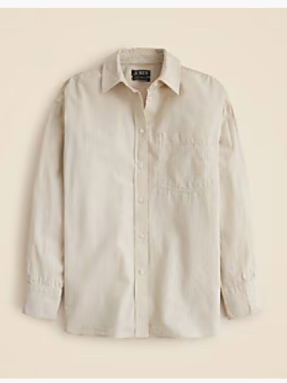 J.Crew Étienne oversized shirt in striped cotton poplin in Banana Cream Size XS